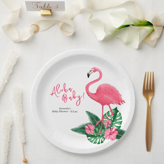 Aloha Baby Shower Paper Plate (Wedding)