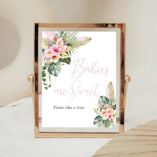 Aloha Baby Tropical Baby Shower Babies are Sweet Poster