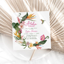 Aloha Baby Tropical Floral Wreath Baby Shower