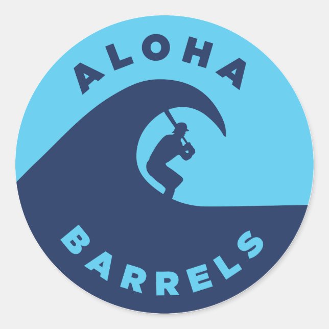 Aloha Barrels 2 Colour Circular Logo Classic Round Sticker (Front)