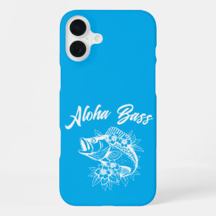 Aloha Bass Hawaiian Light Blue iPhone 16 Plus Case