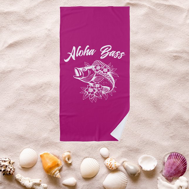 Aloha Bass-Hawaiian Pink Beach Towel (Creator Uploaded)