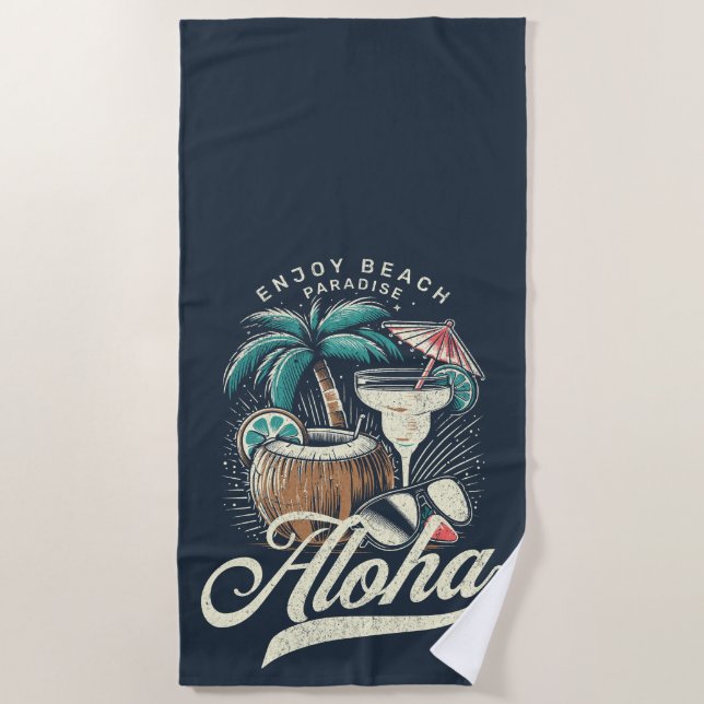 Aloha Beach Paradise – Tropical Summer Vibes Towel (Front)