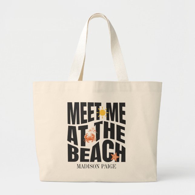 Aloha Beach Party Crab Large Tote Bag (Front)