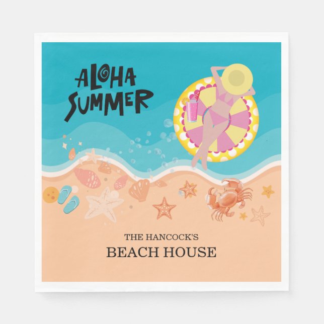Aloha Beach Party Napkin (Front)