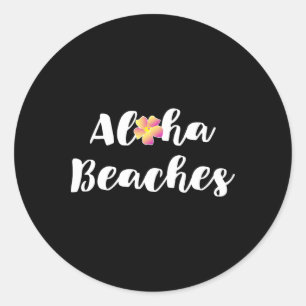 Aloha-beaches Funny Luau Hawaii Classic Round Sticker