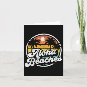 Aloha Beaches Funny Retro Beach 70s Vintage Womens Card