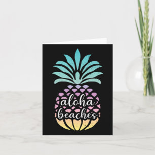 Aloha Beaches Hawaii Hawaiian Pineapple Cute Beach Card