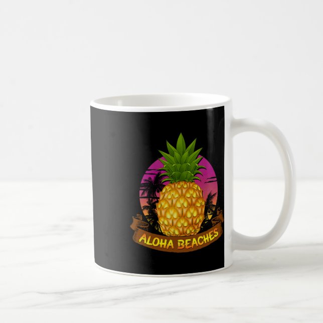 Aloha Beaches Hawaii Pineapple State Lovers Hawaii Coffee Mug (Right)