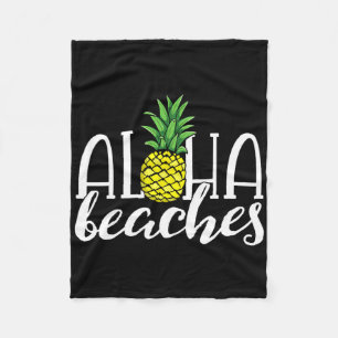 Aloha Beaches Hawaiian Bachelorette Party Pineappl Fleece Blanket