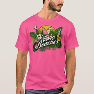 Aloha Beaches Hawaiian Hawaii Tropical Plants Flow T-Shirt
