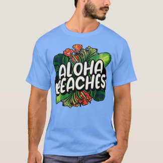 Aloha Beaches Hawaiian Hawaii Tropical Plants Flow T-Shirt