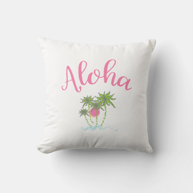 Aloha Beaches Hawaiian Style Summer Cushion (Front)