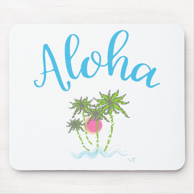 Aloha Beaches Hawaiian Style Summer Mouse Pad (Front)