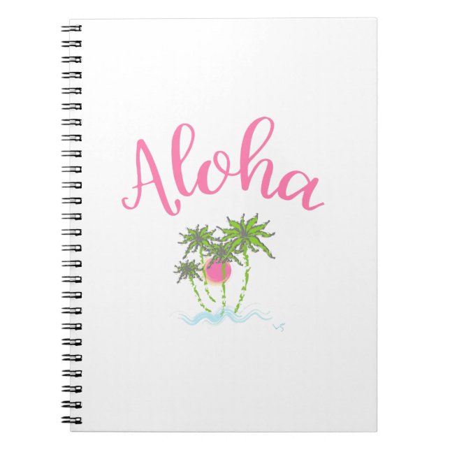 Aloha Beaches Hawaiian Style Summera Spiral Notebook (Front)