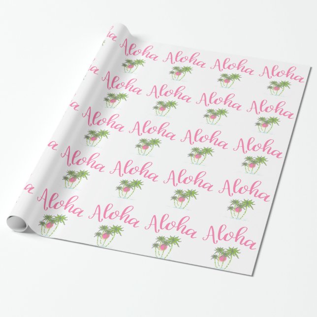 Aloha Beaches Hawaiian Style Summera Wrapping Paper (Unrolled)