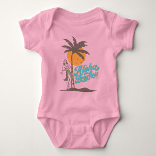 Aloha Beaches Hula Girl Hawaii Hawaiian Retro Baby Bodysuit