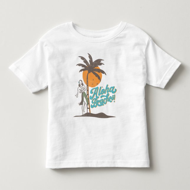 Aloha Beaches Hula Girl Hawaii Hawaiian Retro Toddler T-Shirt (Front)