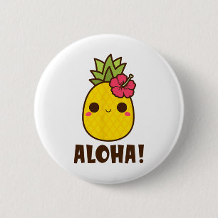 Aloha Beaches Kawaii Cute Pineapple Hawaii Hawaiia 6 Cm Round Badge