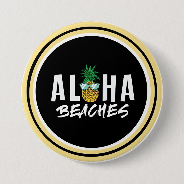 Aloha Beaches pineapple  7.5 Cm Round Badge (Front)