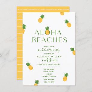 Aloha Beaches Pineapple Bachelorette Party Invitation