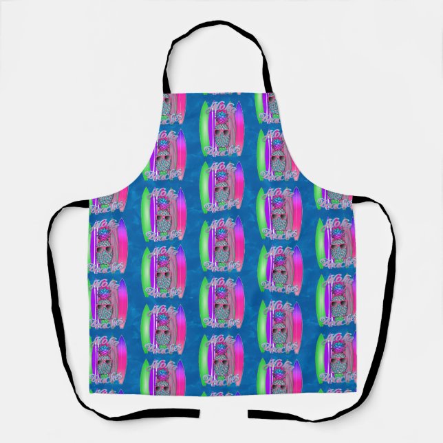Aloha Beaches Summer Surfing Pineapple Apron (Front)