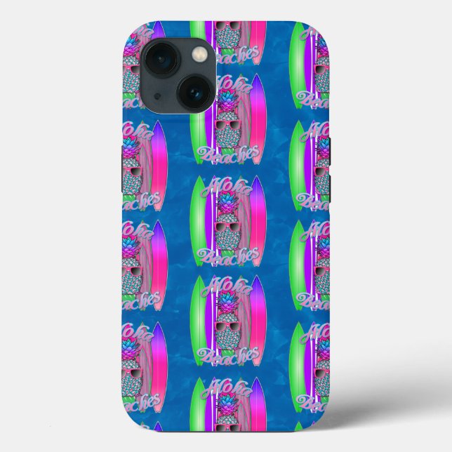 Aloha Beaches Summer Surfing Pineapple Case-Mate iPhone Case (Back)