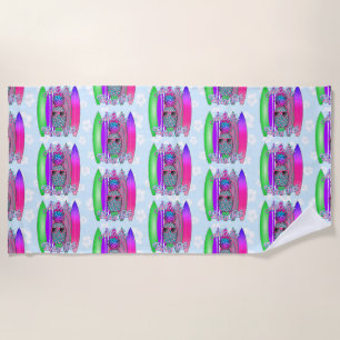 Aloha Beaches Tropical Surf Pineapple Beach Towel