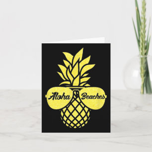 Aloha Beaches Yellow Pineapple Gift Hawaii Sungles Card