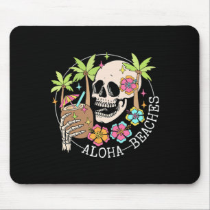 Aloha Beachs Skeleton Summer Vacation Hawaii Famil Mouse Pad