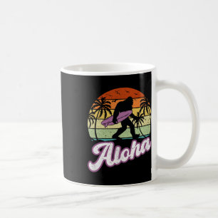 Aloha Bigfoot Cradling Surfboard Sasquatch In Hawa Coffee Mug