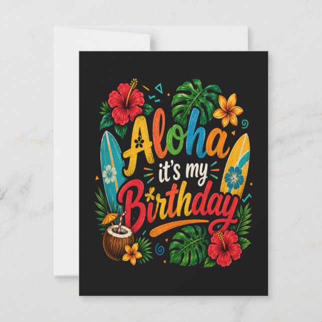 Aloha Birthday Hibiscus Hawaii Invitation (Front)