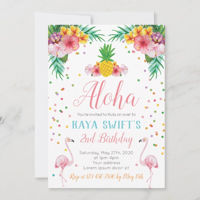 Aloha Birthday Invitation (Front)