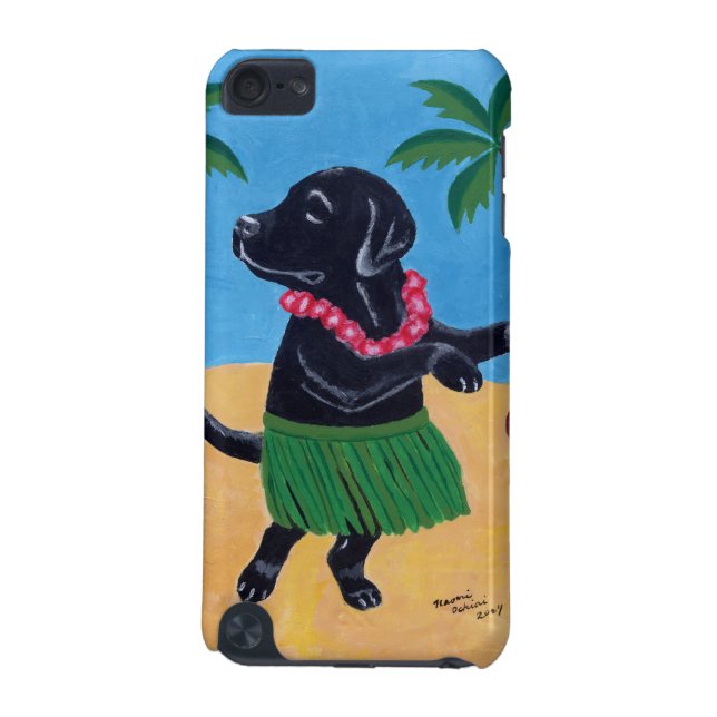 Aloha Black Labrador Painting iPod Touch (5th Generation) Case (Back)