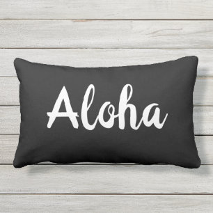 Aloha Black Pillow - Outdoor