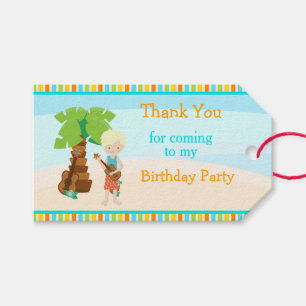 Aloha Blonde Hair Boy Gift Tags