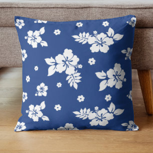 Aloha Blue Classic Hawaiian Seamless Pattern Cushion