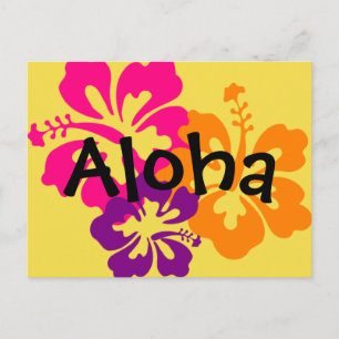 Aloha Bold Flowers Postcard