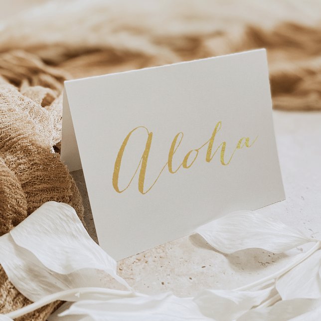 Aloha Calligraphy Gold Foil Stationery Note Card (Creator Uploaded)