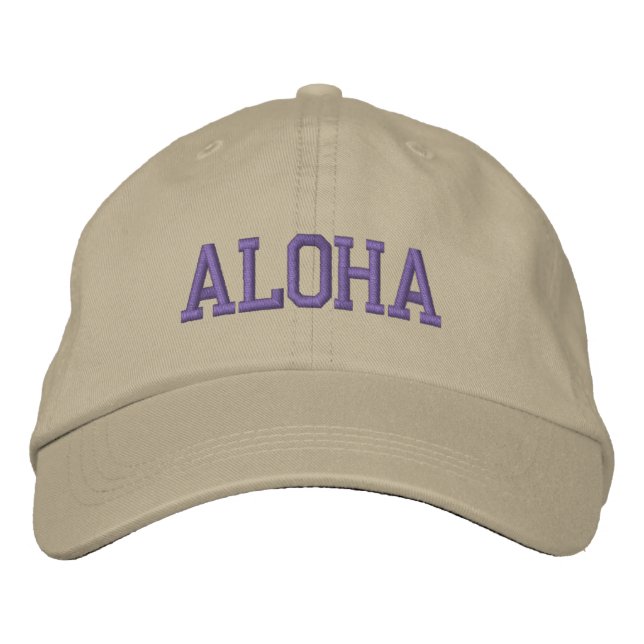 ALOHA Cap (Khaki w/Dark Teal) (Front)