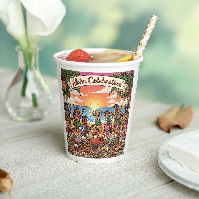 Aloha Celebration Paper Cups (Insitu)