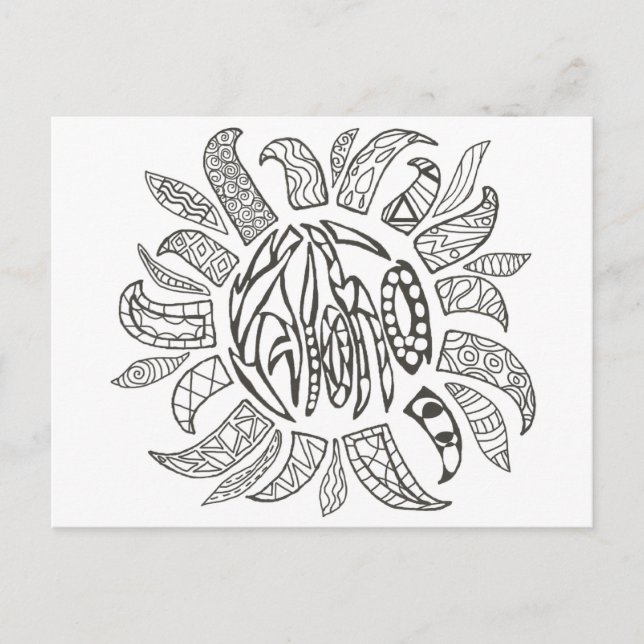 Aloha Colour your own Postcard (Front)