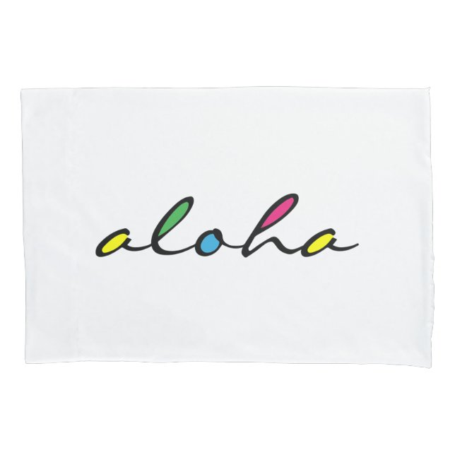 ALOHA colourful Pillowcase (Front)