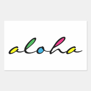 ALOHA colourful Rectangular Sticker