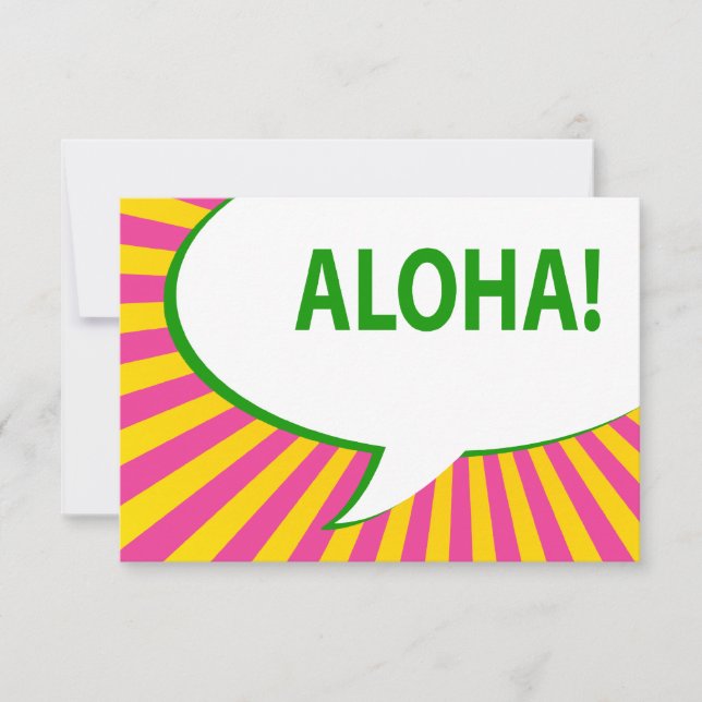 aloha! : comic speech bubble invitation (Front)
