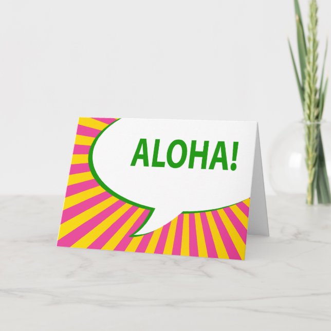 aloha! : comic speech bubble invitation (Front)