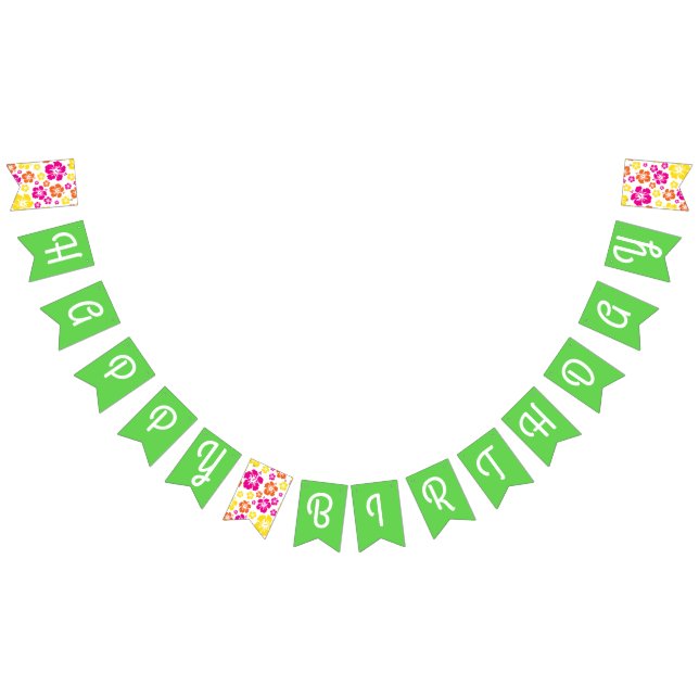 Aloha Cute Hawaiian 1st Birthday Party Theme Bunting (All)