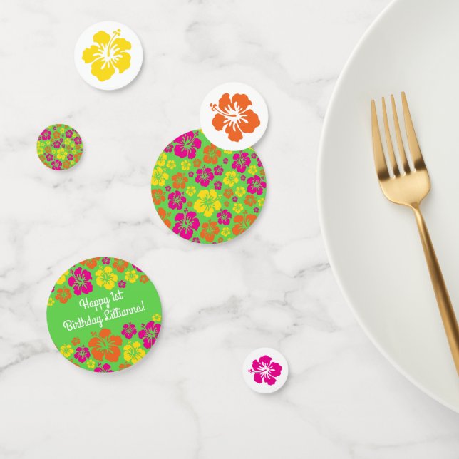 Aloha Cute Hawaiian 1st Birthday Party Theme Confetti (Group)