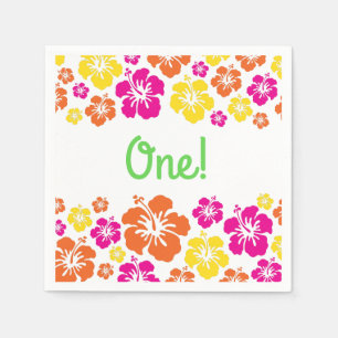 Aloha Cute Hawaiian 1st Birthday Party Theme Napkin
