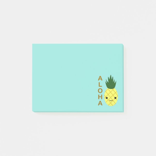 Aloha Cute Kawaii Pineapple Post-it Notes (Front)